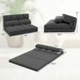 thumbnail image 3 of Costway Floor Sofa Bed with 2 Pillows 6 Positions Adjustable Backrest Velvet Cover Dark Grey, 3 of 10