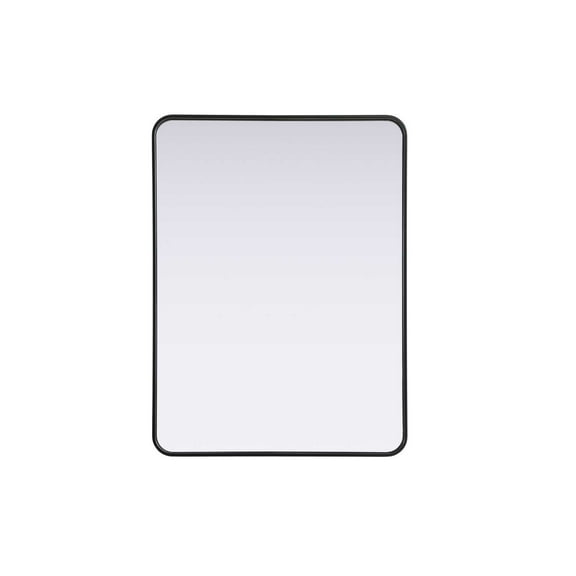 Elegant D?cor Contour Metal Rectangle Mirror 30x40 in Black