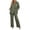 Army Green, variant on 2 Piece Sets for Women Textured Button Down Shirt Wide Leg Pant 2-Piece Linen Co-ord Set,Sizes S-2XL