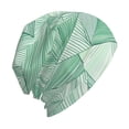 thumbnail image 3 of Adult Knitted Cap 11 X 10.6 In Two-Layer Design Breathable Light Dry And Easy Care Covering All Antiskid Anti-Wrinkle Lightseagreen Geometric Lines_2, 3 of 8