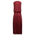 thumbnail image 3 of Summer Dress For Women Sleeveless Round Neck Maxi Dresses Solid Color Fork Opening Dress, 3 of 7
