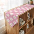 thumbnail image 4 of White Pink Daisy Table Runner Linen Burlap Table Runner 72 Inches Long Spring Summer Floral Botanical Dresser Scarves for Kitchen Island Coffee Dining Room Party Wedding Banquet Holiday Decor 14"x72", 4 of 8