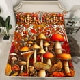 thumbnail image 2 of Manfei Countryside Red Mushroom Queen Sheet Sets,Rustic Flower Fungus Flat Sheet,Autumn Maplea Leaf Queen Fitted Sheet For Girl Kids,Super Cozy Room Decor,4-Piece, 2 of 7