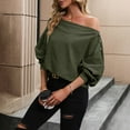 thumbnail image 2 of Womens Hoodie Pullover Ladies' Fall Off Shoulder Hooded Sweatshirts Trendy Green XL, 2 of 4