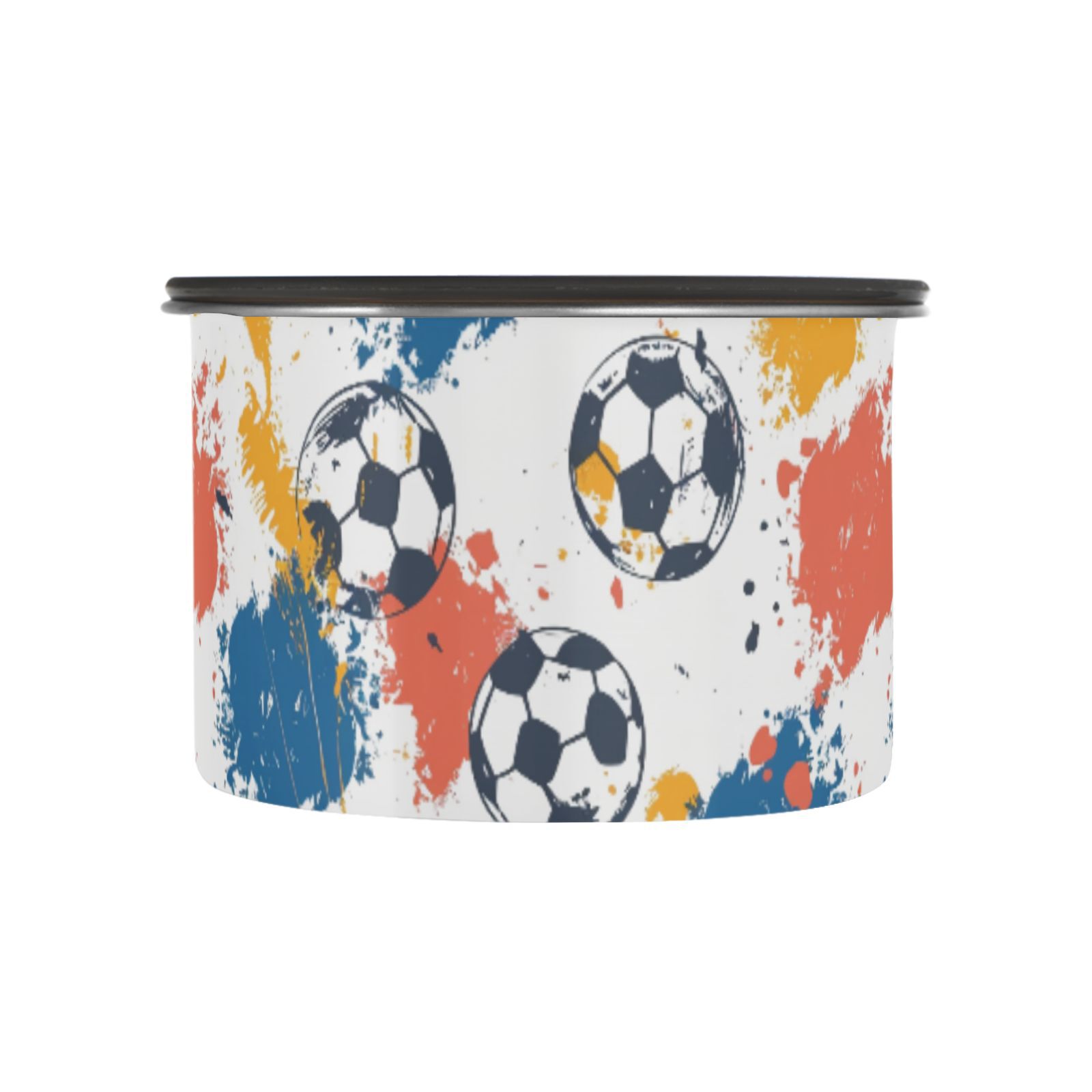 Soccer Printing Airtight Coffee Bean Canister 30oz Food Storage Containers with Lids For Gournd, Tea, Sugar, Flour, Rice, Cereal, Candy Cookie Jar