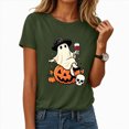 thumbnail image 2 of NOLDARES Halloween Shirts for Women Pumpkin Cat Graphic Tees Fall Crewneck Short Sleeve Costumes Autumn Party Graphic T-Shirt(AG,L), 2 of 7