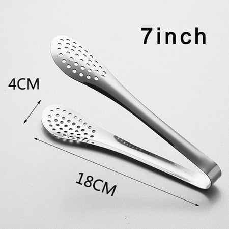 

Fancy Stainless Steel Kitchen Tongs Heavy Duty Serving Food Tongs for Frying Cooking Clipping Toast Bread Grilling Buffet Serving Pastry Sandwich Ice Barbecue Silver