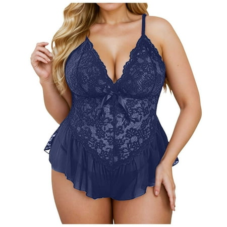 Cute Nightgowns For Women Babydoll Dress Navy Dresses For Women Sexy Lace Chemise Sleepwear Pajamas For Women Set
