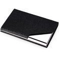 thumbnail image 4 of Titular de la tarjeta de nombre comercial de cuero de la PU de lujo y caja de múltiples tarjetas de acero inoxidable, titular de la tarjeta de nombre comercial cartera tarjeta de crédito caj, 4 of 5