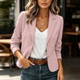 thumbnail image 4 of QIYAGBSA Blazer for Women Soft Slim Fit Notched Lapel Two Button Long Sleeve Fall Casual Office Outerwear Lightweight Layer for Cool Days Everyday Wear (Pink, XL), 4 of 9