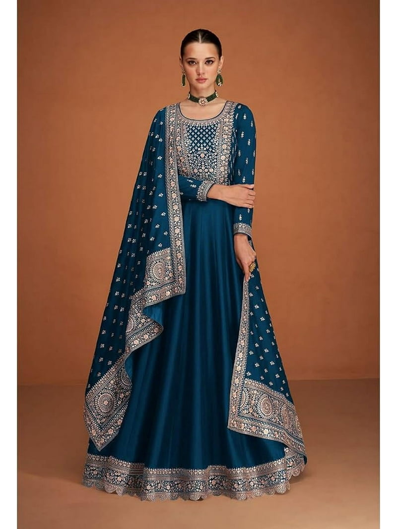 STYLISHFASHION Event Wear Anarkali Gown Outfits Indian Pakistani Designer Salwar Kameez Suits ( Blue, XS - 36 ), Women's STYLISHFASHION Event Wear Anarkali Gown Outfits Indian Pakistani Designer Salwar Kameez Suits ( Blue, XS - 36 ), Women's