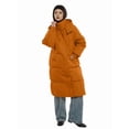 thumbnail image 5 of Long Puffer Jacket for Women, Thickened Winter Coat Hooded with Deep Pockets, Ladies Warm Winter Jacket Orange XL, 5 of 8