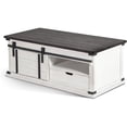 thumbnail image 2 of Sunny Designs 48" French Country Barn Door Coffee Table in Off-White/Dark Brown, 2 of 9