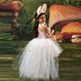 thumbnail image 6 of KelaJuan Girl's 3 Piece Easter Bunny Costume Set Halter Neck Tutu Dress + Bow + Rabbit Ear Headband Outfit Toddler Little Girls Clothes, 6 of 7