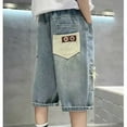 thumbnail image 5 of Boys Jean Shorts Slim Fit Elastic Waist Pocket Jean Shorts Boys Fashion Kids 3-4 Years Boys Shorts Cute&nbsp;Boy&nbsp;Clothing, 5 of 9