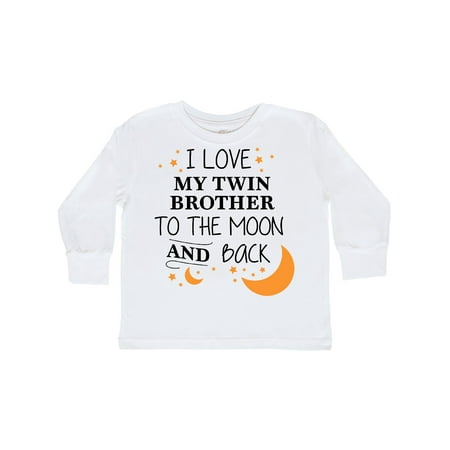 

Inktastic I Love My Twin Brother To The Moon and Back Gift Toddler Boy or Toddler Girl Long Sleeve T-Shirt