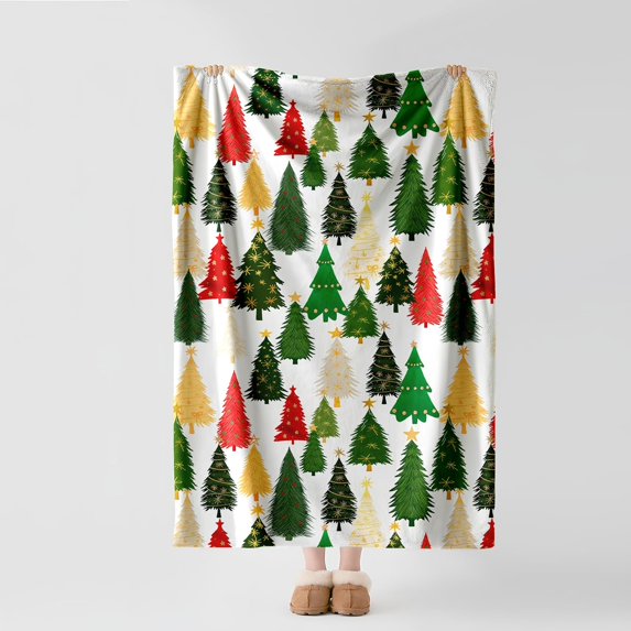 Christmas Fleece Throw Blanket – 300GSM Soft and Cozy Holiday Blanket for Sofa, Bed, Couch – Xmas Decorative Flannel Blanket, W60 x L80in