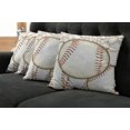 thumbnail image 2 of Ambesonne Sports Throw Pillow Cover 4 Pack, Baseball Ball Pattern, 20", Cream Red, 2 of 6