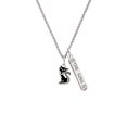 thumbnail image 2 of Delight Jewelry Silvertone Black Sitting Cat Silvertone Hope Anchors the Soul Bar Charm Necklace, 23", 2 of 4
