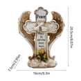 thumbnail image 3 of SCNOR Easter Cemetery Decoration, Resin Cross with Praying Hands Ornament for Grave Memorial Garden Home Decor, Beige 8x7in Outdoor All Season, 3 of 6