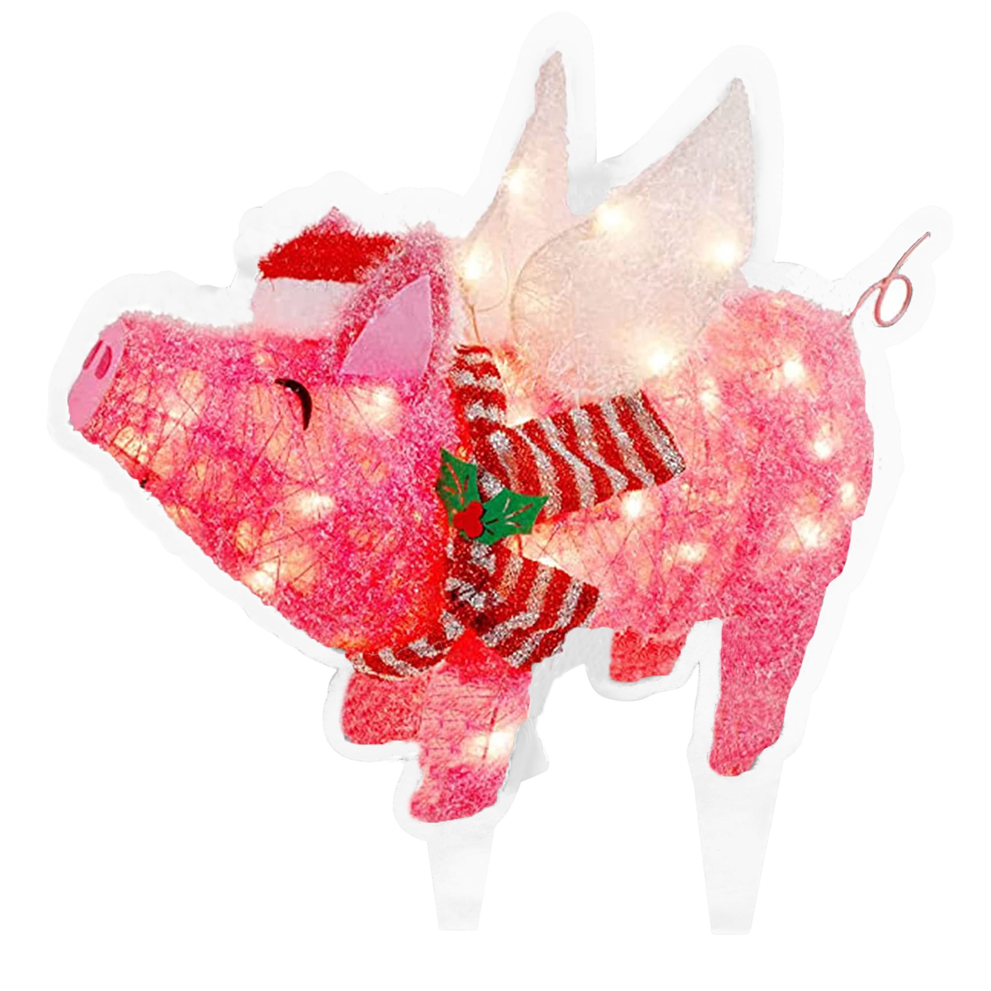 Lighted Pig Christmas Decoration 