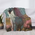 thumbnail image 3 of Naloa Flower White Horse (2) Flannel Blankets - Thick and Warm Blanket for Winter, Soft Fuzzy Plush King Blanket for All Seasons60"x50", 3 of 6