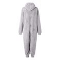thumbnail image 5 of Gibobby Mono Corto Informal Pijama de manga larga de lana artificial para mujer Casual Color sólido Cremallera Suelto con capucha Mono Pijama Casual Invierno Cálido Rompe Lind(Gris， S), 5 of 5