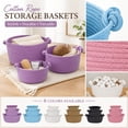 thumbnail image 2 of Round Woven Cotton Rope Storage Basket Khaki with Knot Handles for Countertop Home Storage, 2 of 8