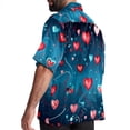 thumbnail image 3 of Valentine's Day Love ECG Men's Printed Casual Button Down Short Sleeve Beach Shirts, 3 of 6