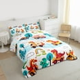 thumbnail image 3 of Castle Fairy Cartoon Dinosaur Full Size Comforter Sets 3-Piece for Preppy Child Kids,Cute Truck Car Bedding Comforter Set,Kawaii Rainbow Animal Lightweight Bedding Sets,Luxury Bedroom Decor, 3 of 8