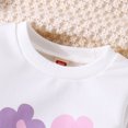 thumbnail image 3 of Toddler Baby Girl Fall Winter Outfit Purple Floral Sweatshirt Tops Pants Kids Jogger Clothes Set 9M-5Y, 3 of 5
