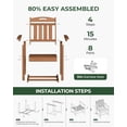 thumbnail image 3 of Harbweb HDPE Patio Dining Chairs Set of 2, All-Weather Armchair, Teak, 3 of 7