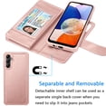 thumbnail image 3 of Galaxy A14 5G Case, A14 5G Wallet Case, Samsung Galaxy A14 5G 6.6 inchs PU Leather Case, Tekcoo Luxury Cash Credit Card Slots Folio Flip Cover [Detachable Magnetic Case] & Kickstand - Rose Gold, 3 of 6