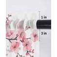 thumbnail image 6 of Pink Floral Cherry Flower Curtains 45 Inch Length, Sheer Curtains for Bedroom Living Room Window Abstract Botanical Branch Rod Pocket Voile Drapes Kitchen Curtains Small Half Window 42"x45" 2 Panels, 6 of 6