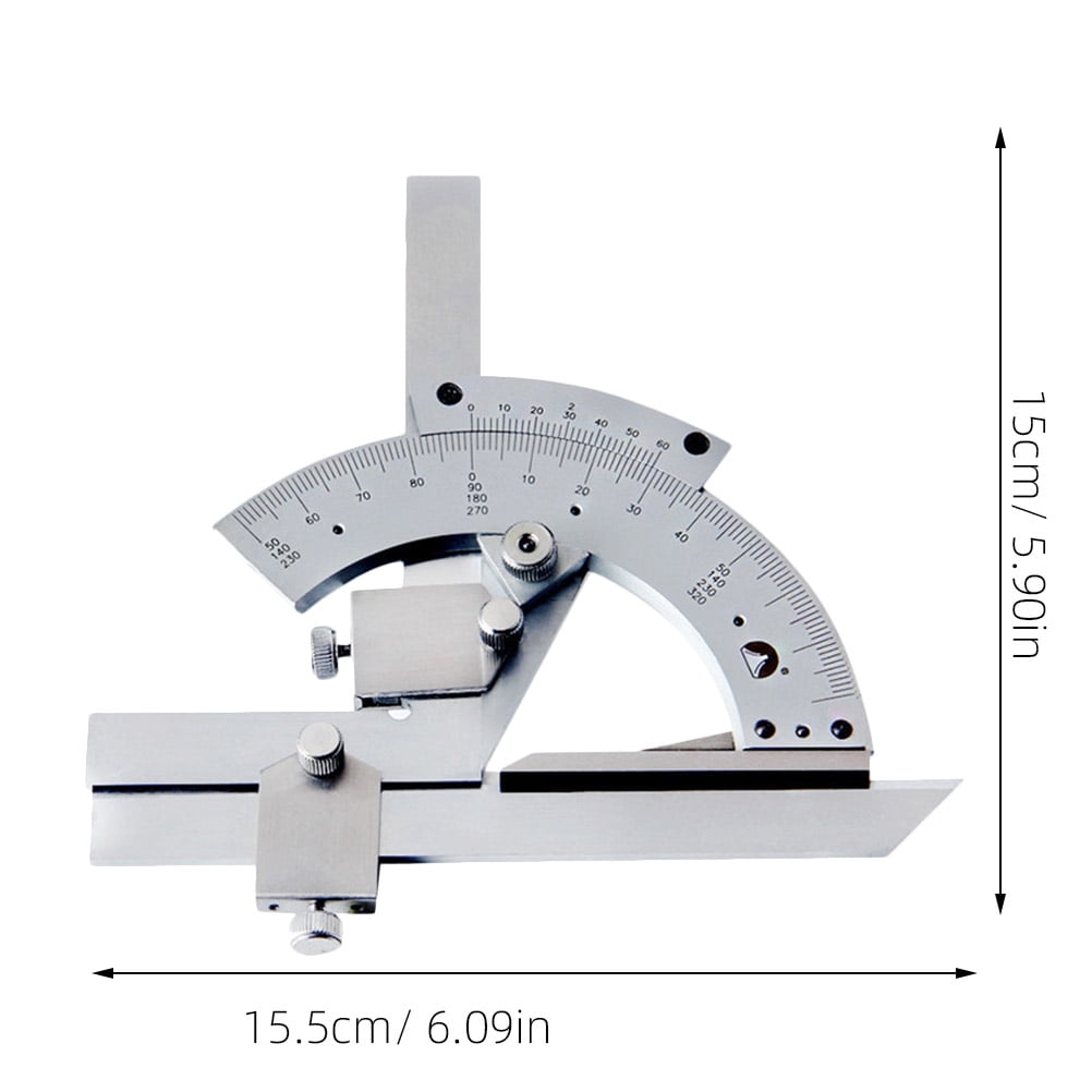 OUNONA Plated Universal Protractor with Fine Adjustment, Extension for Precise Angle Measurement Tool