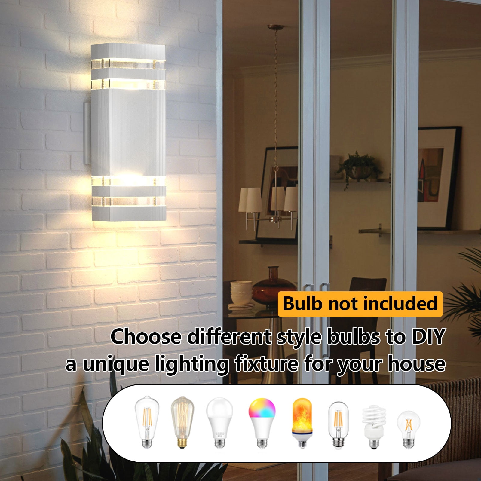 GEYANG modern black outdoor lighting fixture, aluminum waterproof porch light, square top and bottom outdoor wall light, outdoor lighting fixture, suitable for home porch, garden, terrace, courtyard