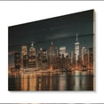 thumbnail image 2 of Designart "Reflection Of New York City At Night Skyline Symphony" City New York Print on Natural Pine Wood, 2 of 5