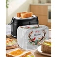 thumbnail image 4 of Christmas Cardinal Toaster Cover 4 Slice, Large Kitchen Appliance Covers, Winter Xmas Farmhouse Holly Wood Grain Toaster Oven Cover with Loop, Bread Machine Cover Polyester Dust Cover Protection, 4 of 4