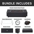 thumbnail image 2 of Westwood Propane Fire Pit Bundle 50” Outdoor Firepit 50,000 BTU Firepits for Outside with Windscreen, Tank Cover, Rain Cover, Converter Kit, Lava Rocks, Lid CSA Certified, 2 of 11