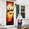 thumbnail image 4 of BEIPEGIN Halloween Door Decoration Happy Halloween Door Cover, Large Fabric Halloween Party Decorations Door Cover for Front Door Porch Wall Decoration Halloween Party Supplies, 5.9x2.9 Feet, 4 of 9