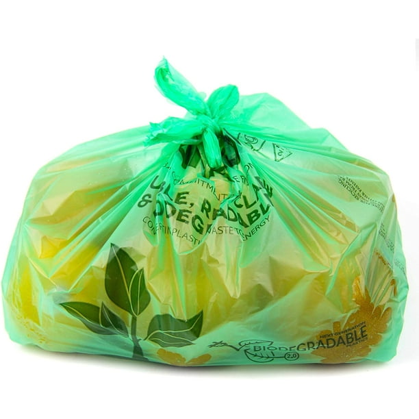 Lot de 100] Sac de t-shirt en plastique réutilisable biodégradable  Écologique Compostable Épicerie Merci Sacs poubelle recyclables 