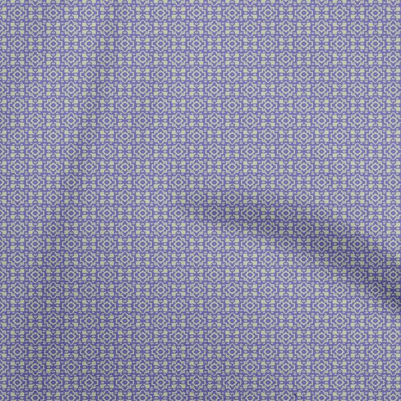oneOone Cotton Poplin Violet Fabric Geometric Diy Clothing Quilting Fabric Print Fabric By Yard 42 Inch Wide