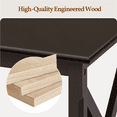 thumbnail image 4 of Renwick X Design Wood Rectangular End Table with Storage Shelf, Espresso, 4 of 9
