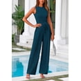 thumbnail image 3 of Conjunto de Ropa Casual para Mujer PRETTYGARDEN Top Corto y Pantalón Palazzo de Pierna Ancha Talla S, 3 of 8