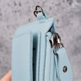 thumbnail image 6 of Zunfee Women's Faux Leather Wristlet Wallet - Slim Wrist Strap Wallet with Zipper & Snap Pocket, Waterproof, Light Blue, Vegan, for Everyday & Travel, 6 of 8