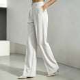 thumbnail image 6 of Dress Pants Women High Waisted Wide Leg Casual Stripe Trousers Breathable Stretch Business Dressy Office Pinstripe Slacks S, 6 of 9