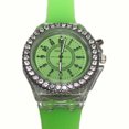 thumbnail image 1 of Children Students Sport Rhinestone LED Flashing Light up Color Changing White Silicone Jelly Watch, 1 of 8