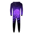 thumbnail image 4 of Family Halloween Pjs Matching Sets Halloween Print Long Sleeve Zippered One Piece Pajama Hooded Jumpsuit Winter Halloween Pjs Family Set, 4 of 4