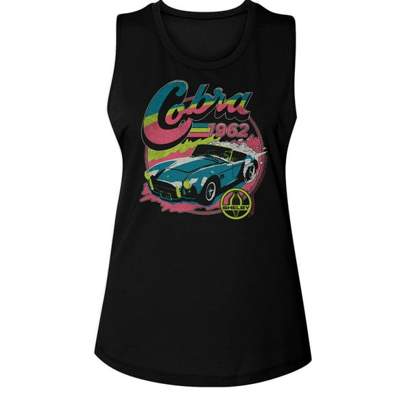 Carroll Shelby Colorful 1962 Cobra Black Women's Muscle Tank Top T-Shirt