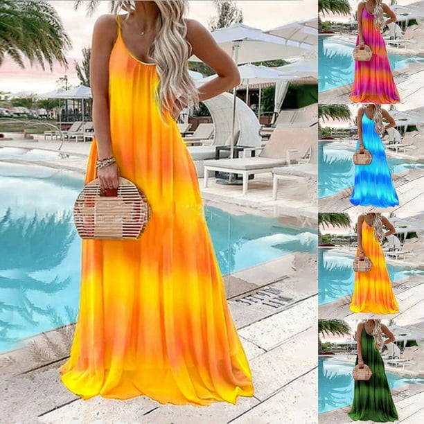 2023 New V-neck Female Summer Suspender Satin Ice Silk A-line Slimming Sexy  Party Long Dress for Women